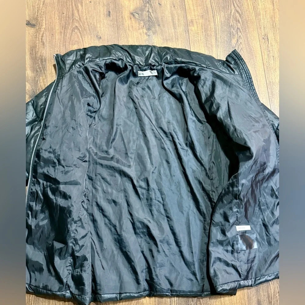 H&M Youth Girls Puffer Coat Black Full Zip Size UK 13-14Y